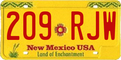 NM license plate 209RJW