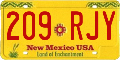 NM license plate 209RJY