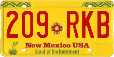 NM license plate 209RKB