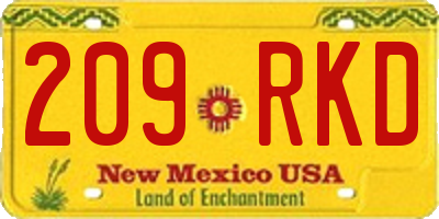 NM license plate 209RKD