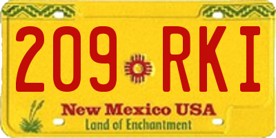 NM license plate 209RKI