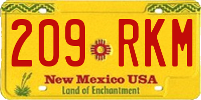 NM license plate 209RKM