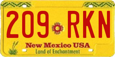 NM license plate 209RKN