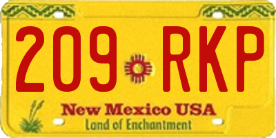 NM license plate 209RKP