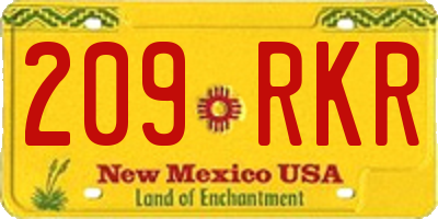 NM license plate 209RKR