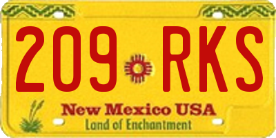 NM license plate 209RKS