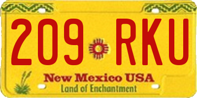 NM license plate 209RKU