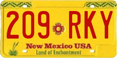 NM license plate 209RKY