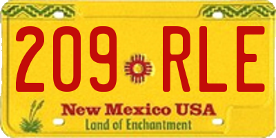 NM license plate 209RLE