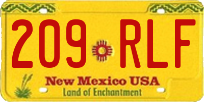 NM license plate 209RLF