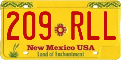 NM license plate 209RLL