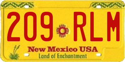 NM license plate 209RLM