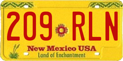 NM license plate 209RLN