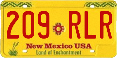 NM license plate 209RLR
