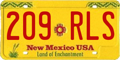 NM license plate 209RLS