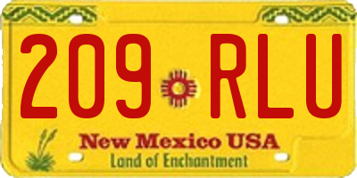 NM license plate 209RLU