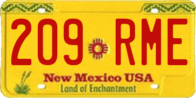 NM license plate 209RME
