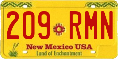 NM license plate 209RMN