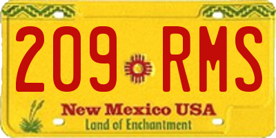 NM license plate 209RMS
