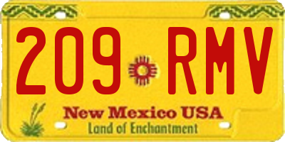 NM license plate 209RMV