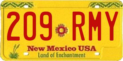NM license plate 209RMY