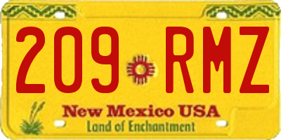 NM license plate 209RMZ