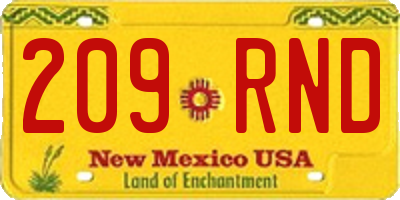 NM license plate 209RND