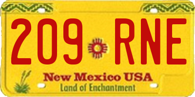 NM license plate 209RNE