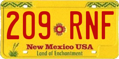 NM license plate 209RNF