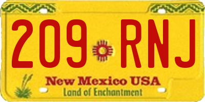 NM license plate 209RNJ