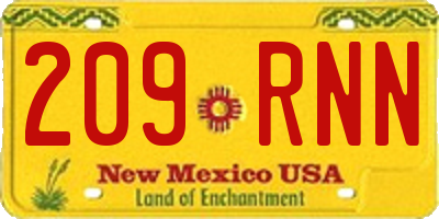 NM license plate 209RNN