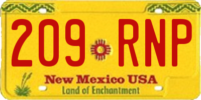 NM license plate 209RNP