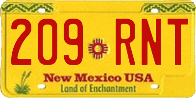 NM license plate 209RNT
