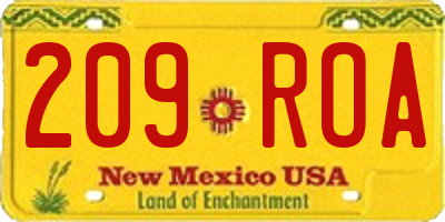 NM license plate 209ROA