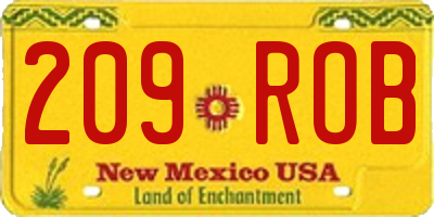 NM license plate 209ROB