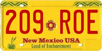NM license plate 209ROE