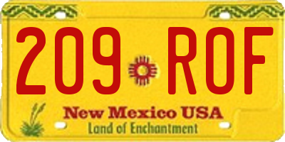 NM license plate 209ROF