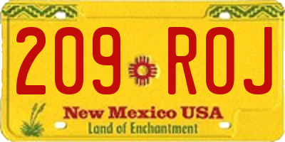 NM license plate 209ROJ