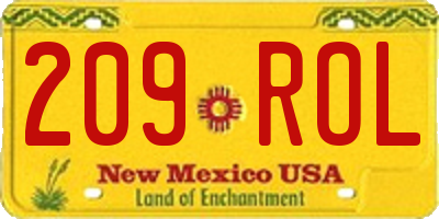 NM license plate 209ROL