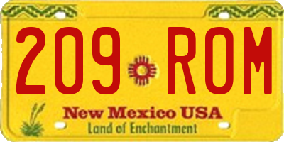 NM license plate 209ROM