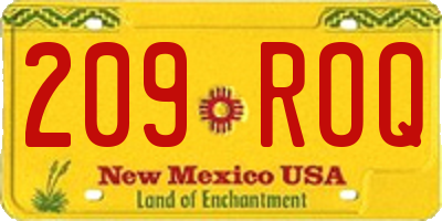 NM license plate 209ROQ