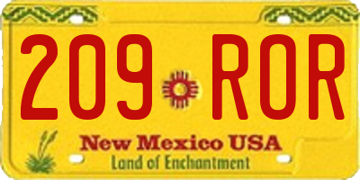 NM license plate 209ROR