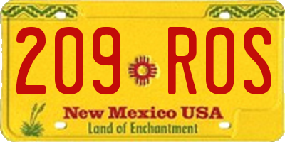 NM license plate 209ROS