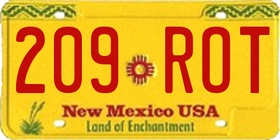 NM license plate 209ROT