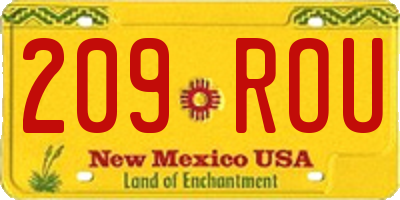 NM license plate 209ROU