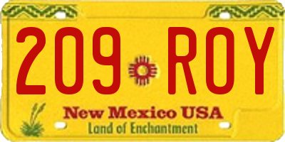 NM license plate 209ROY