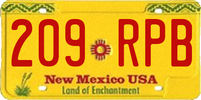 NM license plate 209RPB