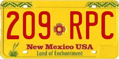NM license plate 209RPC