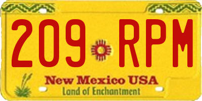 NM license plate 209RPM