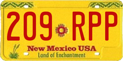 NM license plate 209RPP